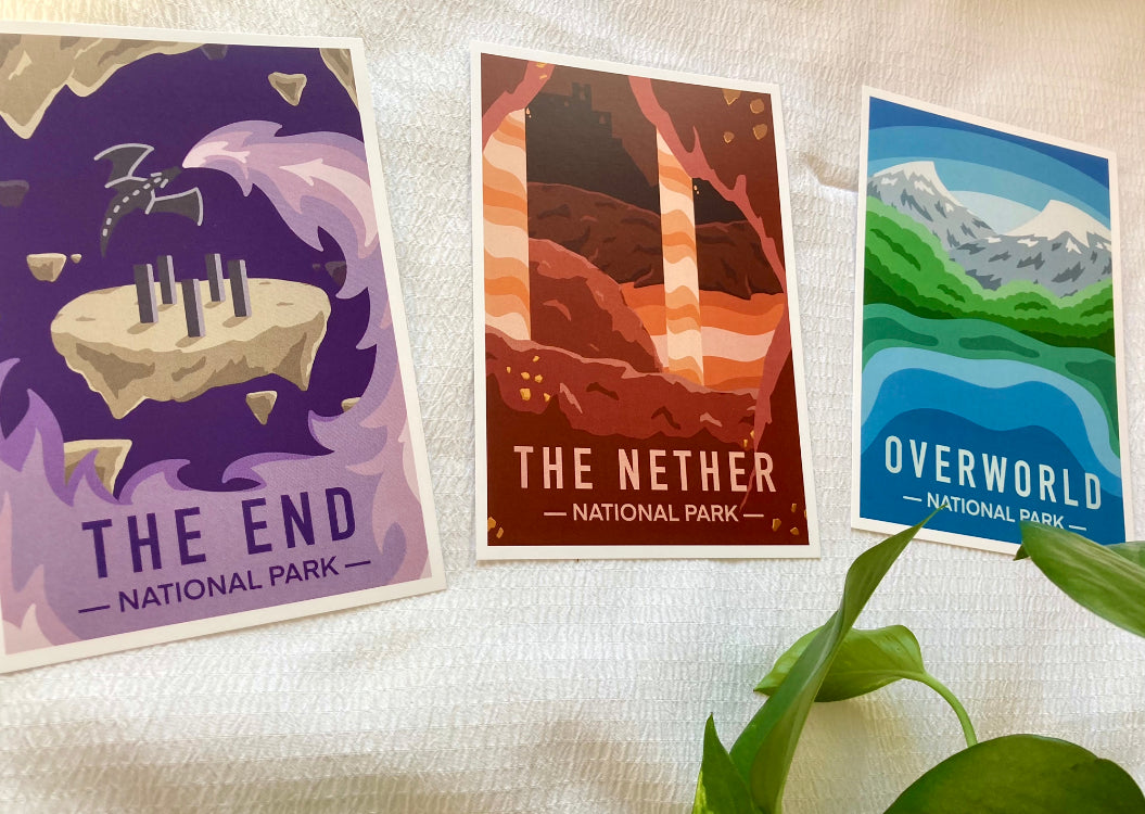 MC Block Game National Parks Mini Art Prints