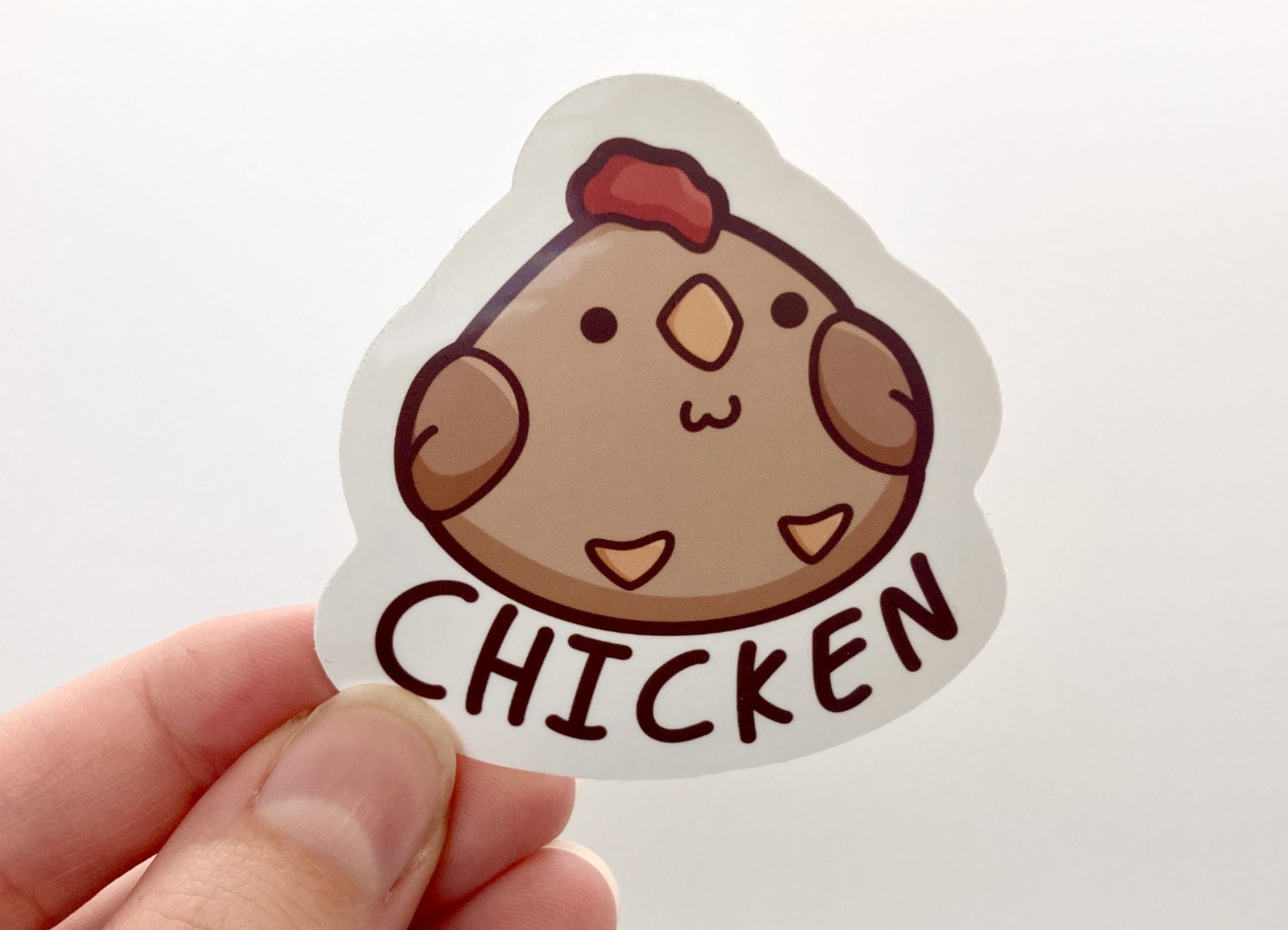 Fat Cute Chicken Vinyl Sticker