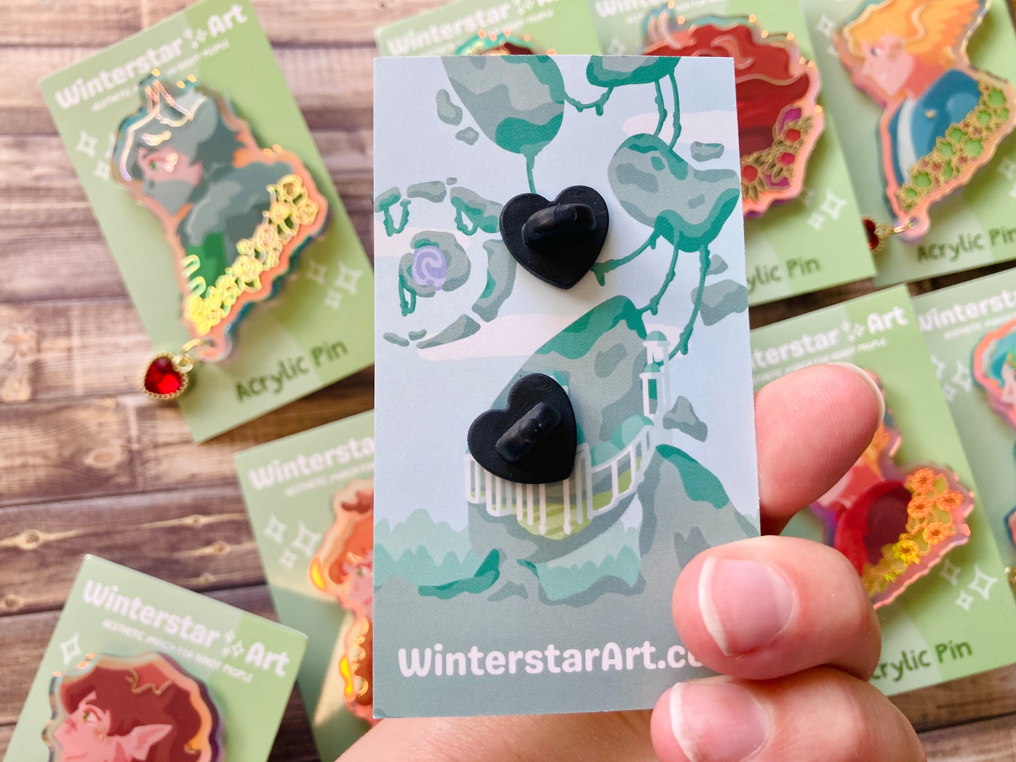 Floral Life Holo Acrylic Pins