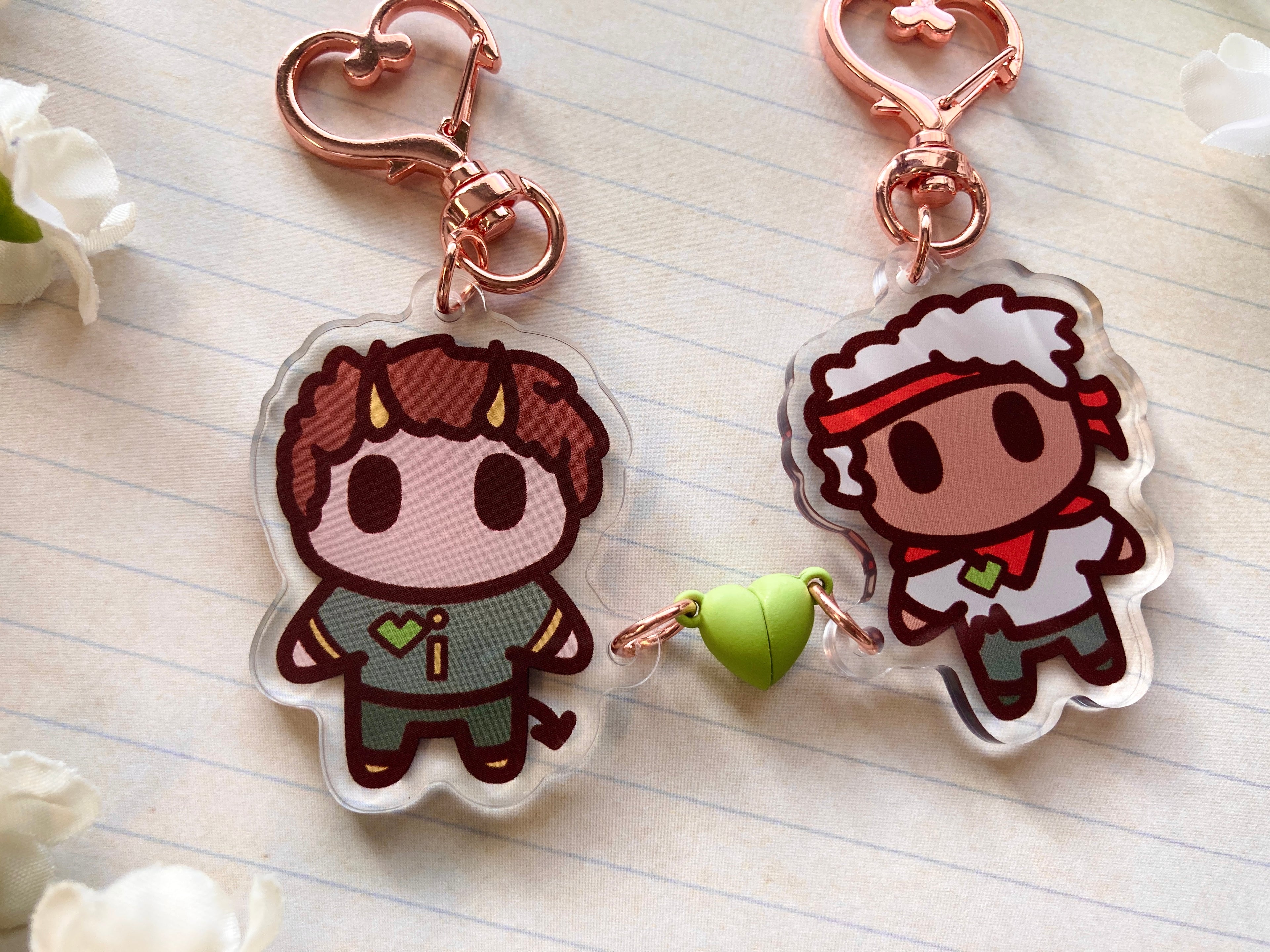 Double Life Soulmates Magnet Keychains