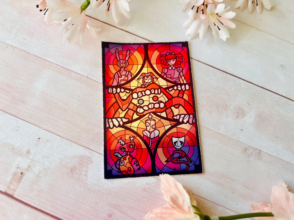 TADC Digital Circus Stained Glass Holographic Vinyl Stickers