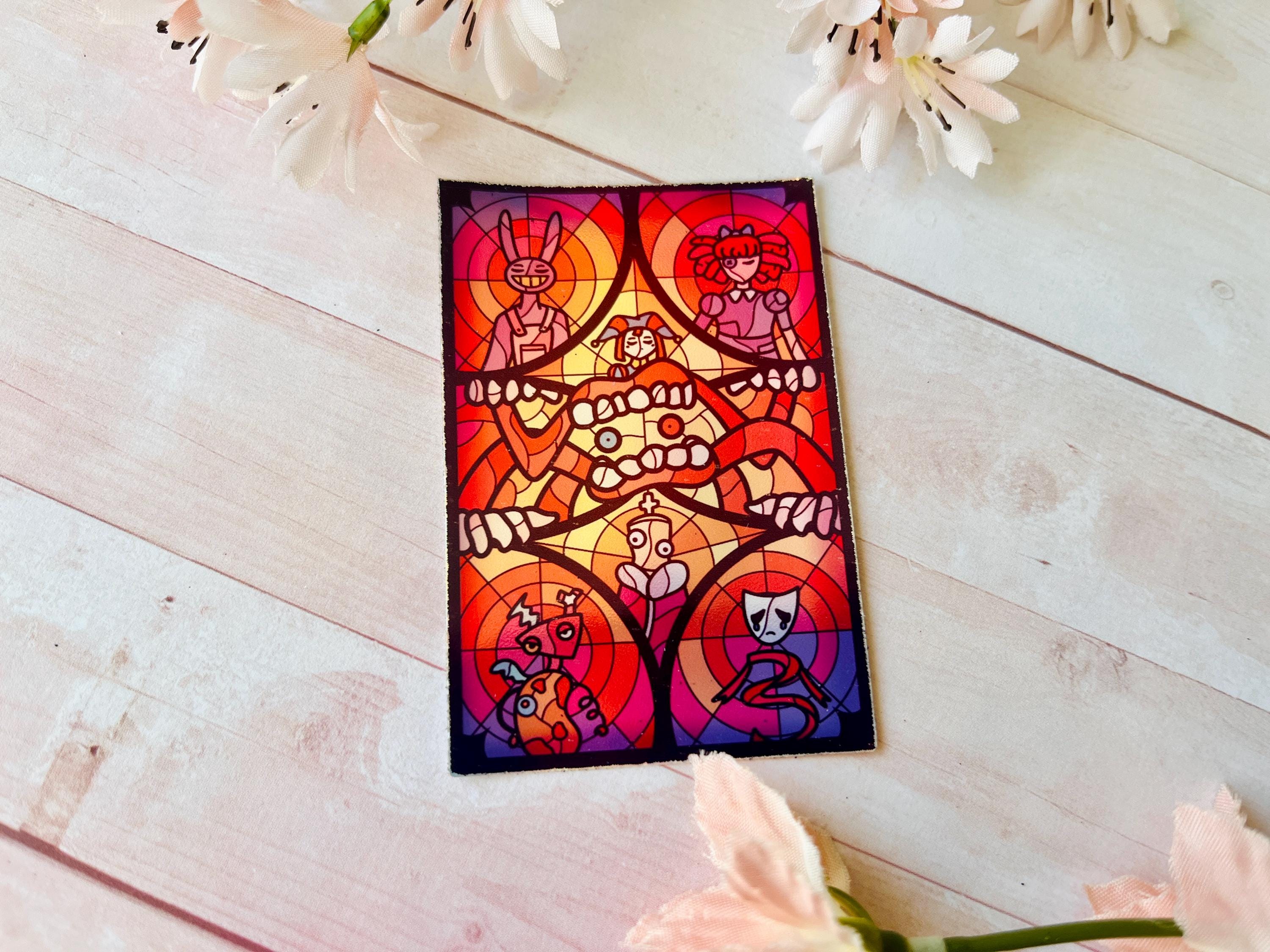 TADC Digital Circus Stained Glass Holographic Vinyl Stickers