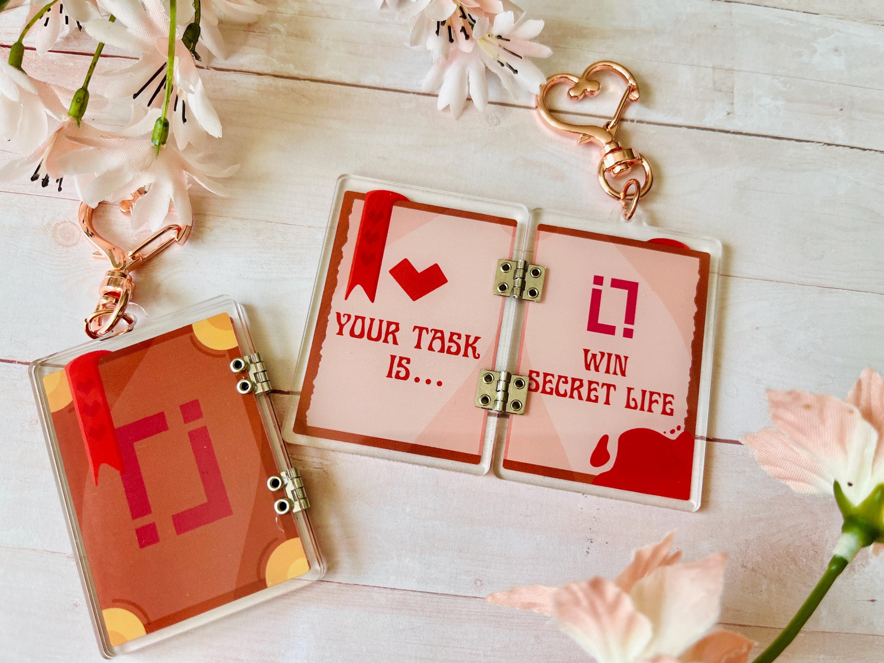 Secret Life Task Book Double-Sided Hinged Acrylic Keychains | Evo SMP, Life Series