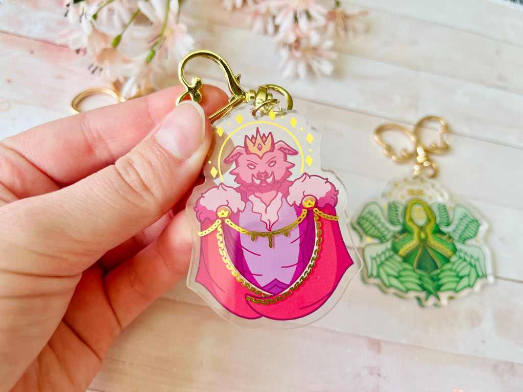 DSMP Doomsday Trio Gold Foil Double-Sided Acrylic Keychains / Charms