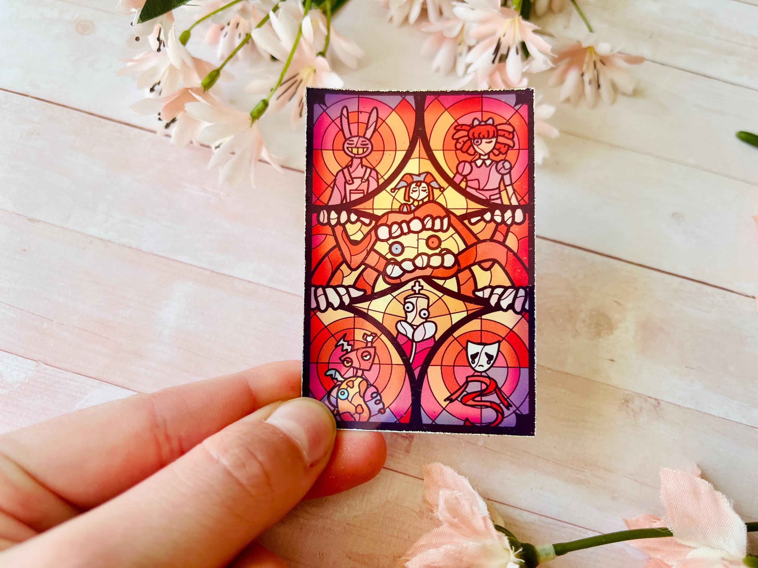 TADC Digital Circus Stained Glass Holographic Vinyl Stickers