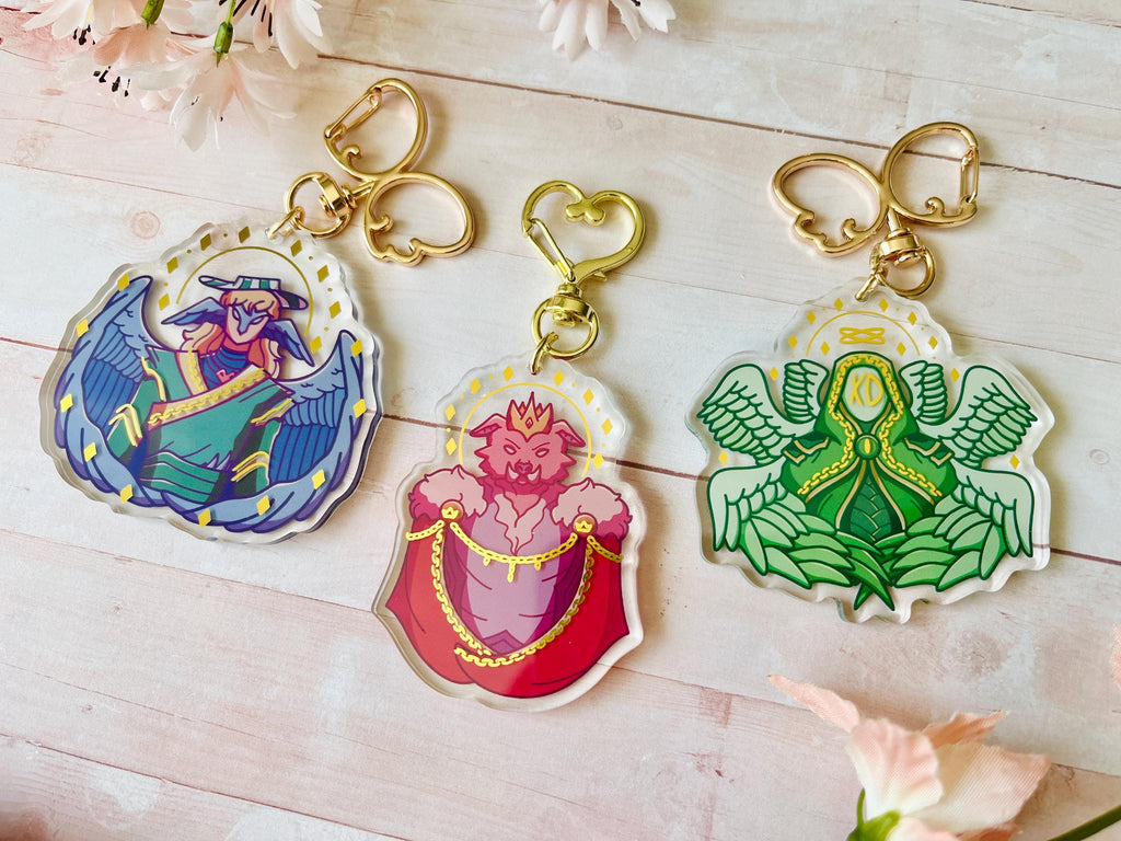 DSMP Doomsday Trio Gold Foil Double-Sided Acrylic Keychains / Charms