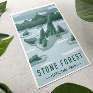 guyun stone forest green national park art print